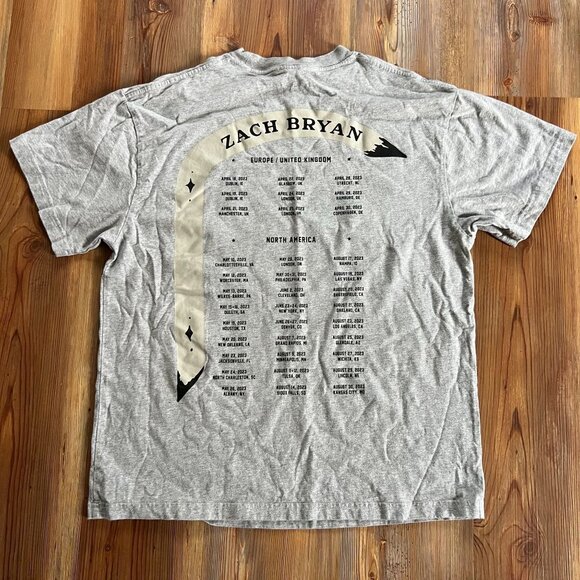 Zach Bryan 2023 Burn Burn Burn Tour T-Shirt M Gray "Here To Prove" Bull Graphic - Picture 2 of 7